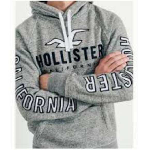 Hollister Other - Hollister California Mens Unisex Graphic Pullover Hooded Sweater Heather Gray XS